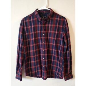 21 Men Red & Blue Plaid Button-Down Shirt - Size Small